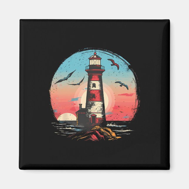 Lighthouse Seaside House Sailing Sea Boating Light Magnet (Front)