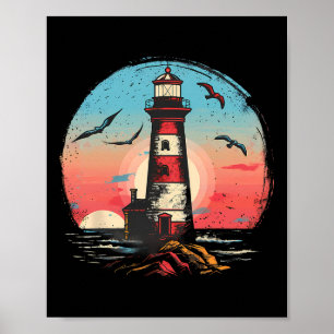 Lighthouse Seaside House Sailing Sea Boating Light Poster