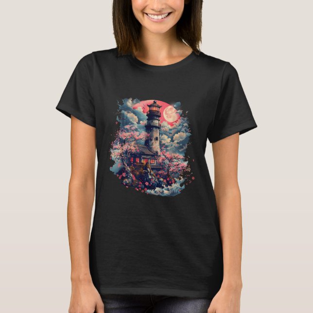 Lighthouse Seaside House Sailing Sea Boating Light T-Shirt (Front)