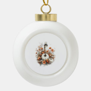 Lighthouse Shirt Country Pumpkin Ceramic Ball Christmas Ornament