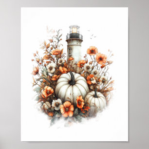Lighthouse Shirt Country Pumpkin Poster