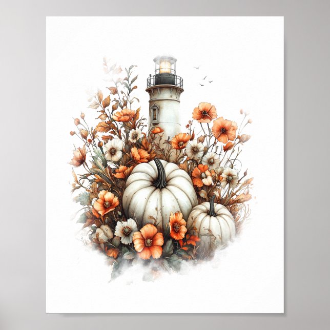 Lighthouse Shirt Country Pumpkin Poster (Front)