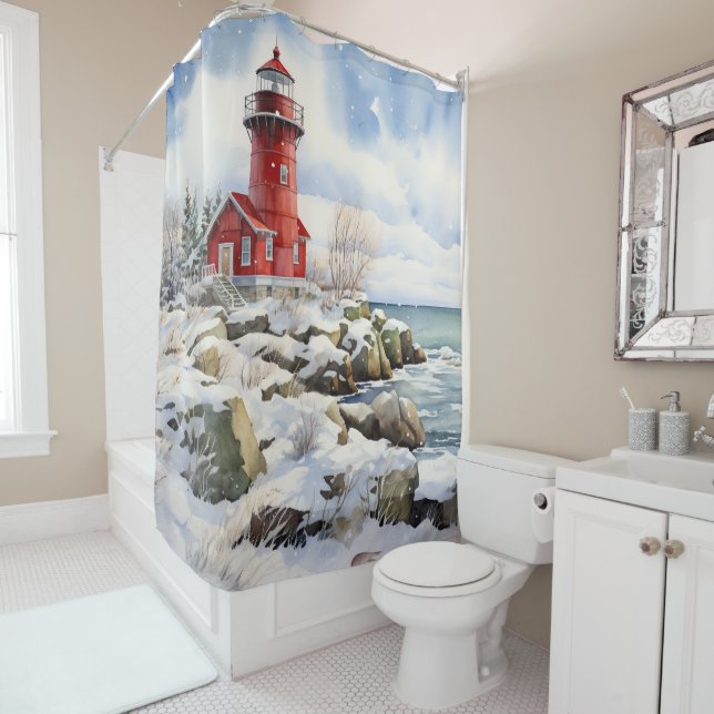 Lighthouse Shower Curtain (In Situ)