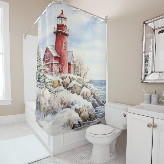 Lighthouse Shower Curtain (In Situ)