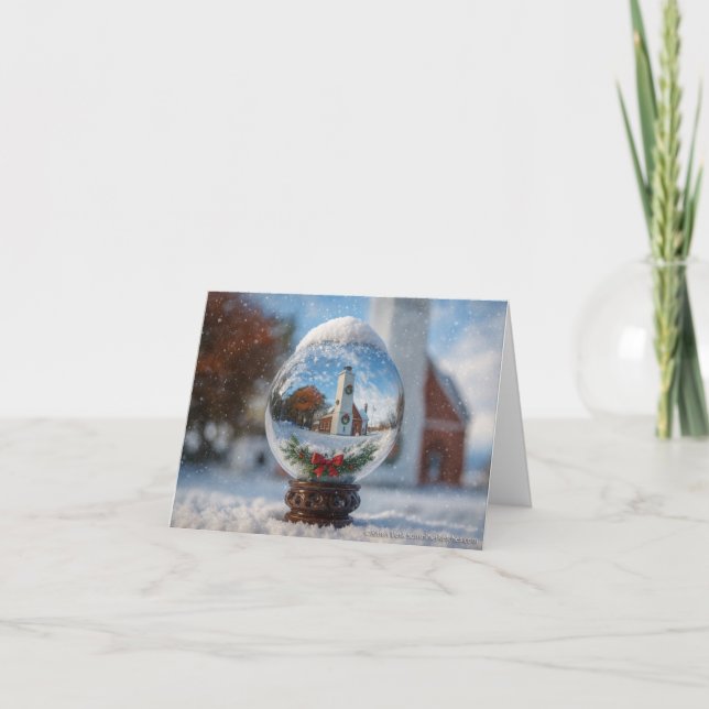 Lighthouse Snowglobe Christmas Holiday Card (Front)