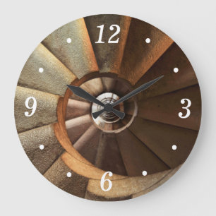Lighthouse Spiral Staircase Art Large Clock