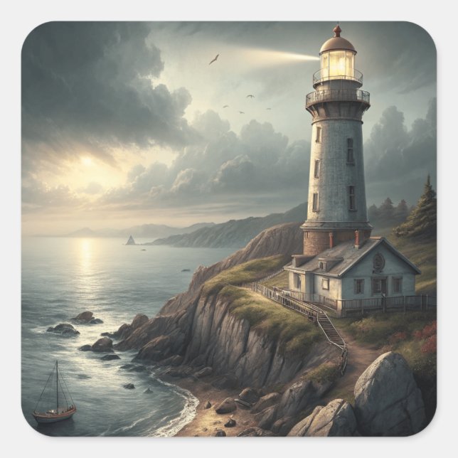 Lighthouse Square Sticker (Front)