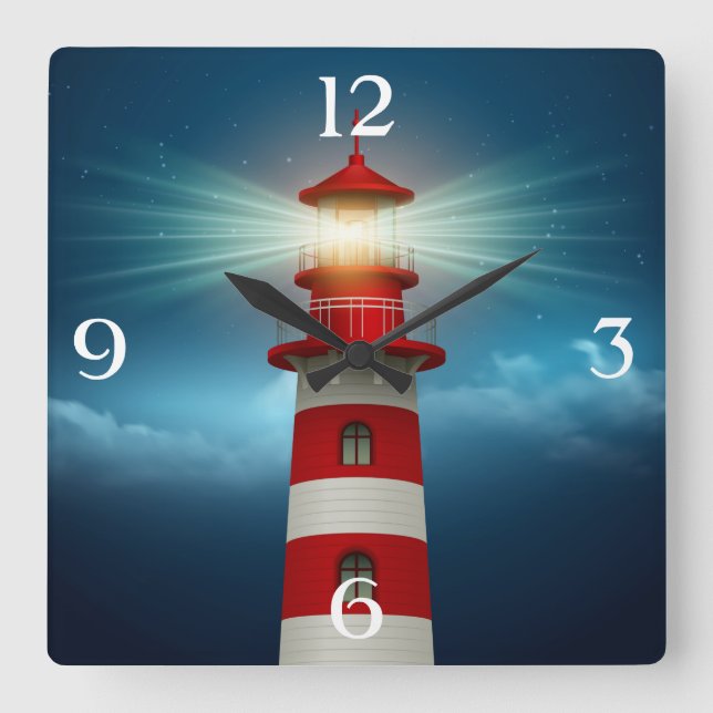 Lighthouse Square Wall Clock (Front)