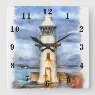 Lighthouse Square Wall Clock
