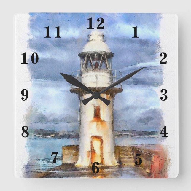 Lighthouse Square Wall Clock (Front)