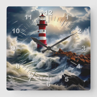 Lighthouse Square Wall Clock