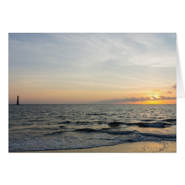 Lighthouse Sunrise Greeting Card (Front Horizontal)