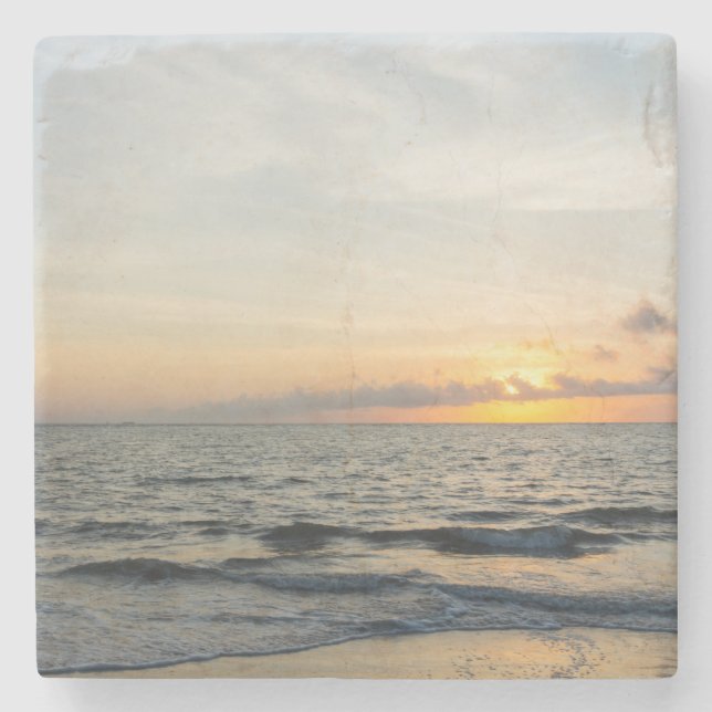 Lighthouse Sunrise Stone Coaster (Front)