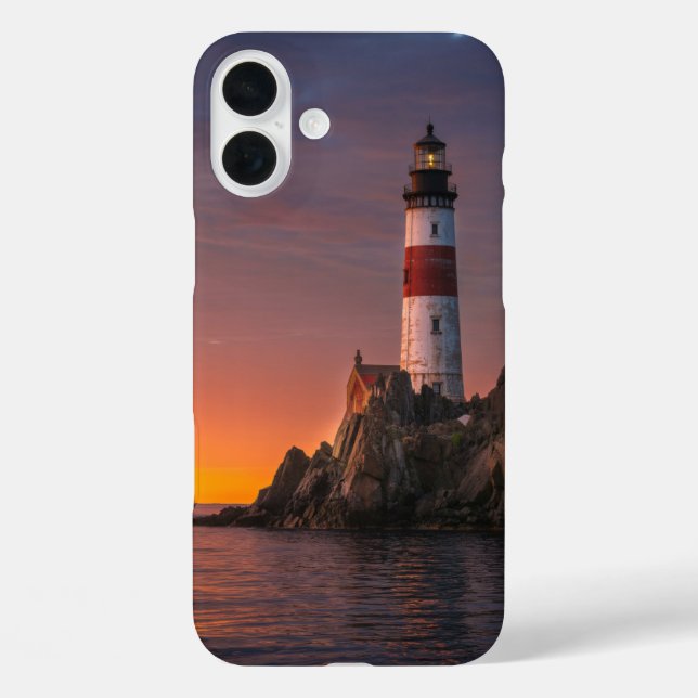 Lighthouse Sunset Ocean View Phone Case (Back)