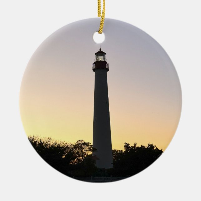 Lighthouse Sunset Photo Ornaments  (Front)
