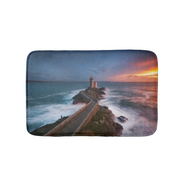 Lighthouse Sunset Plouzané | Finistère, Brittany Bath Mat (Front)