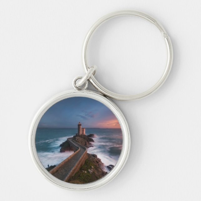 Lighthouse Sunset Plouzané | Finistère, Brittany Key Ring (Front)