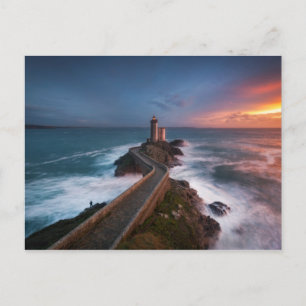 Lighthouse Sunset Plouzané Finistère, Brittany Postcard