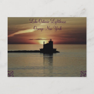 Lighthouse Sunset Postcard