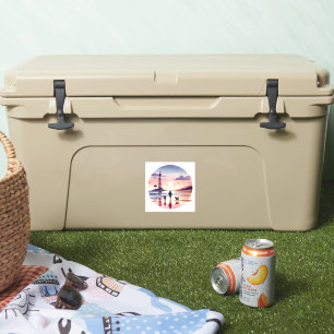 Lighthouse Sunset Walk Coastal Scene