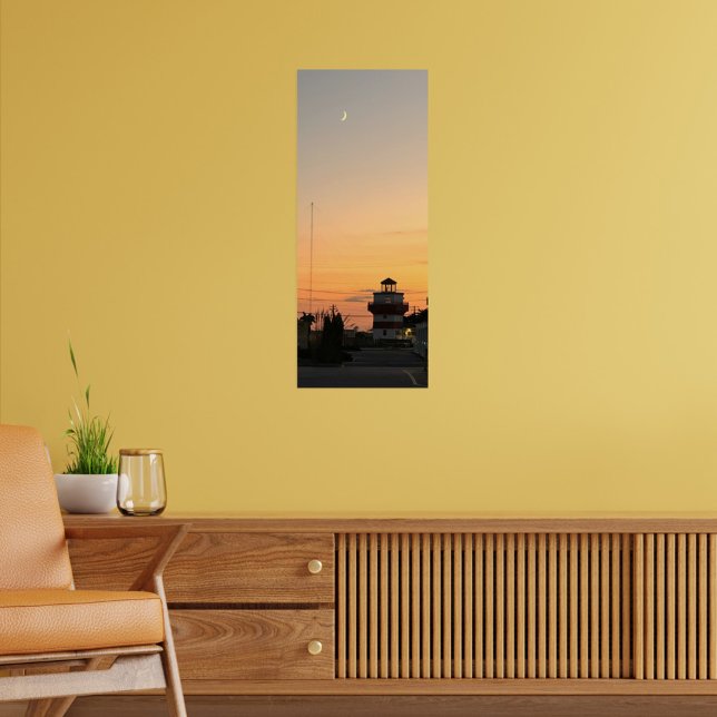 Lighthouse Sunset with Moon Poster (Creator Uploaded)