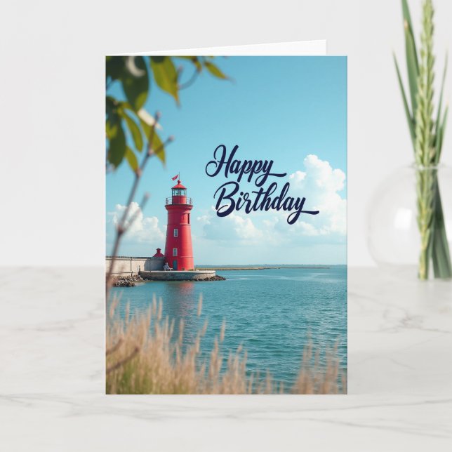 Lighthouse Sweet Birthday Card (Front)