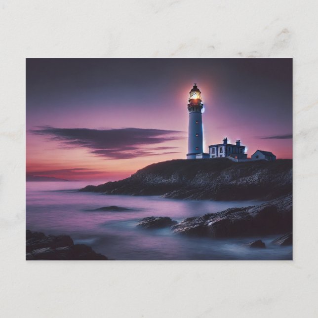 Lighthouse Twilight  Postcard (Front)