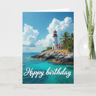 Lighthouse View Birthday Card