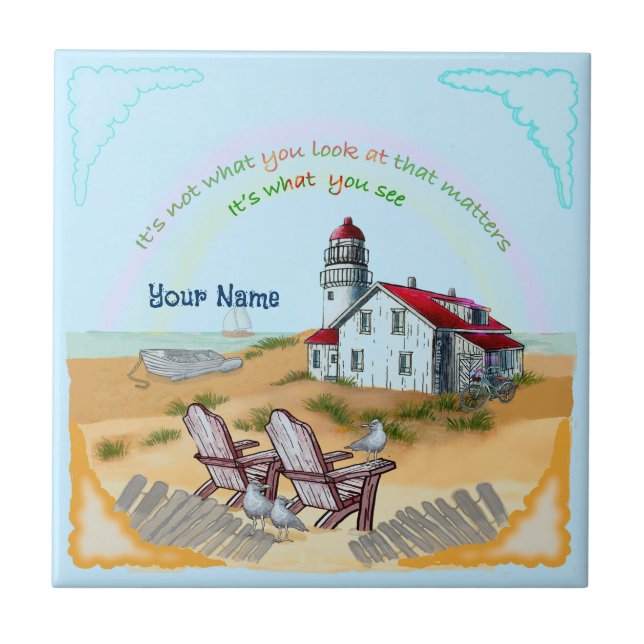 Lighthouse Viewpoint  Ceramic Tile (Front)