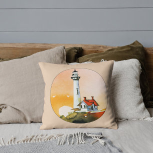 Lighthouse Vignette Throw Pillow