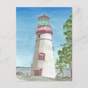 Lighthouse Watercolor Postcard