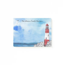 Lighthouse Watercolor Scene Art 