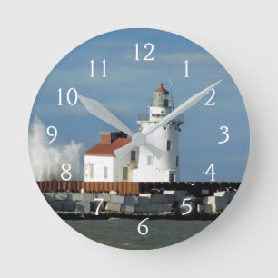 Lighthouse Wave Round Clock