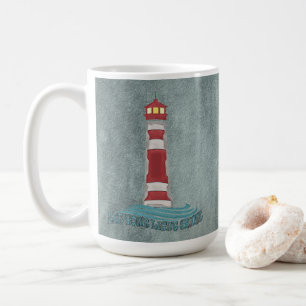 Lighthouse Waves Let Your Light Sine BlueT-Shirt Coffee Mug