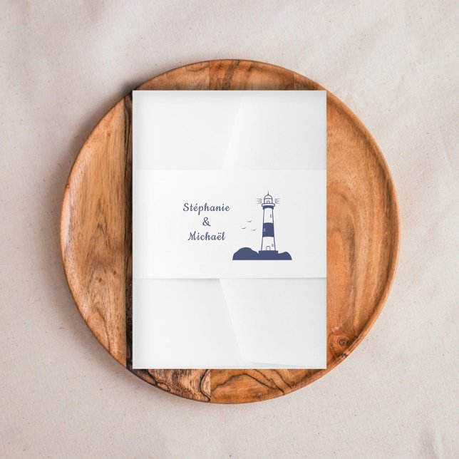 Lighthouse Wedding Invitation Belly Band (Lighthouse Wedding Invitation Belly Band)