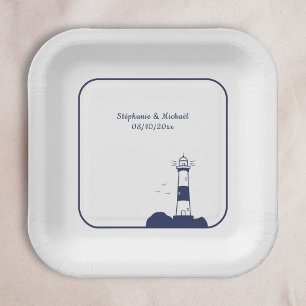 Lighthouse Wedding  Paper Plate