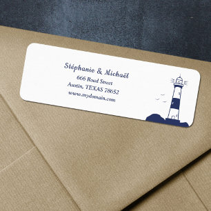 Lighthouse Wedding Return Address Label