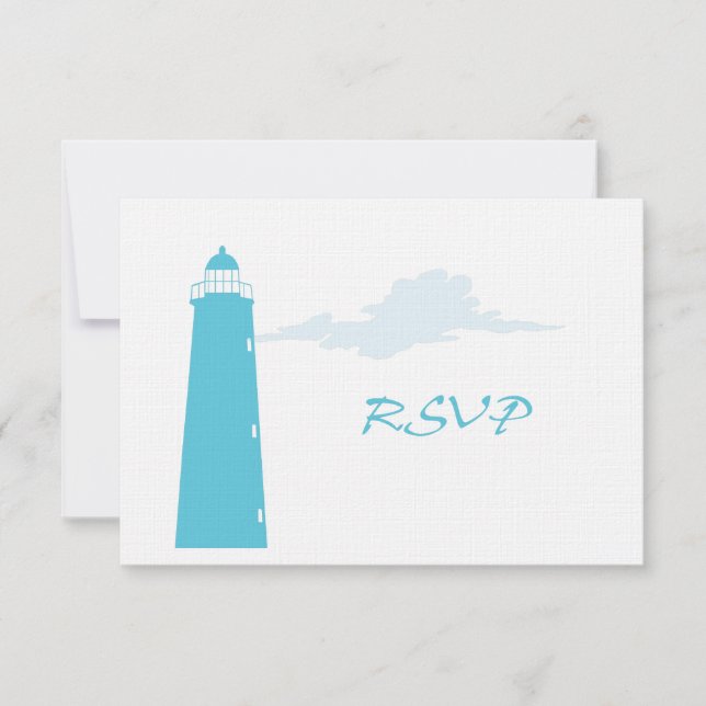 Lighthouse wedding RSVP Card (Front)