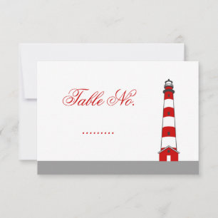 Lighthouse Wedding Table Number Card