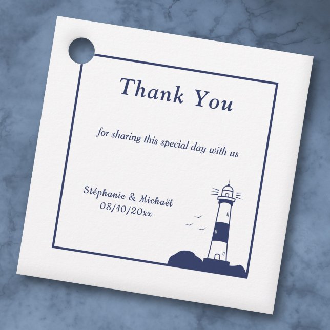 Lighthouse Wedding Thank You Favour Tags (Lighthouse Wedding Thank You Favor Tags)