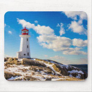 Lighthouse   Winter In Peggy'S Cove, Nova Scotia Mouse Pad