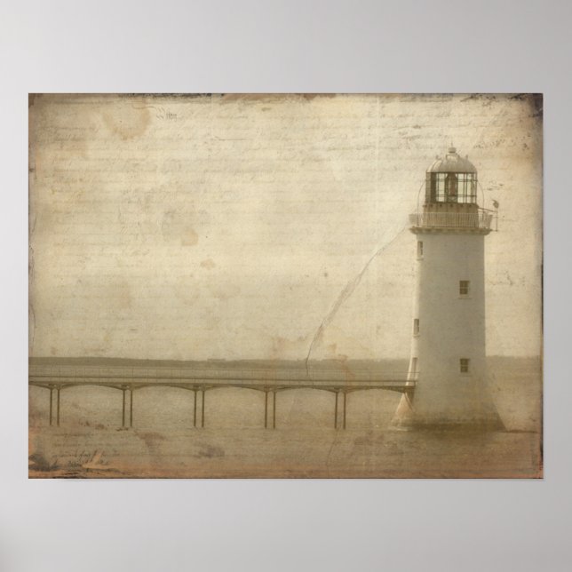 Lighthouse With Texture Poster (Front)