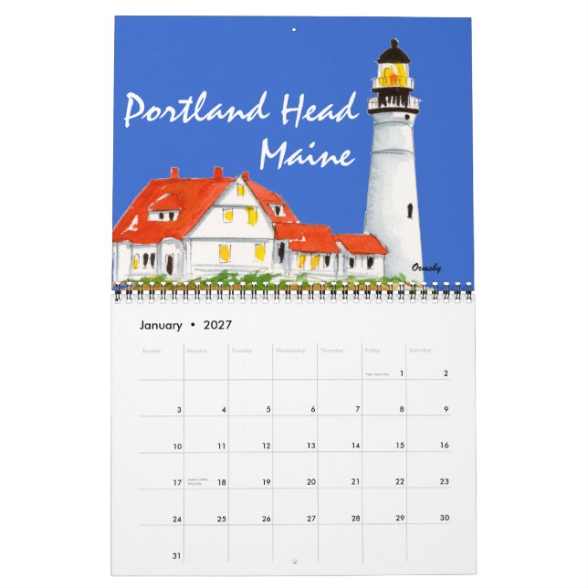 Lighthouses- 2013 Calendar (Jan 2027)