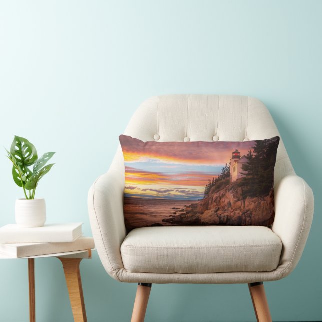 Lighthouses | Acadia National Park Maine Lumbar Cushion (Chair)