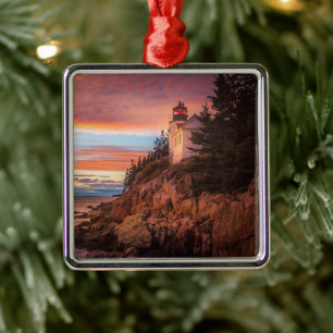 Lighthouses Acadia National Park Maine Metal Ornament
