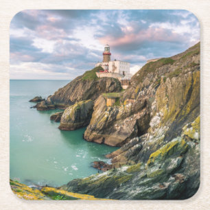 Lighthouses Baily Lighthouse Dublin, Ireland Square Paper Coaster