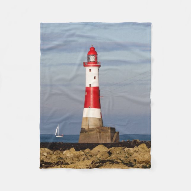 Lighthouses | Beachy Head Lighthouse England Fleece Blanket (Front)