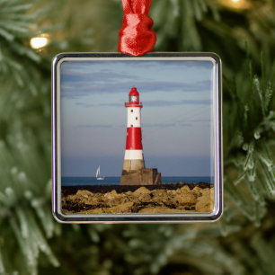 Lighthouses   Beachy Head Lighthouse England Metal Ornament