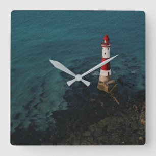 Lighthouses   Beachy Head Lighthouse England Square Wall Clock