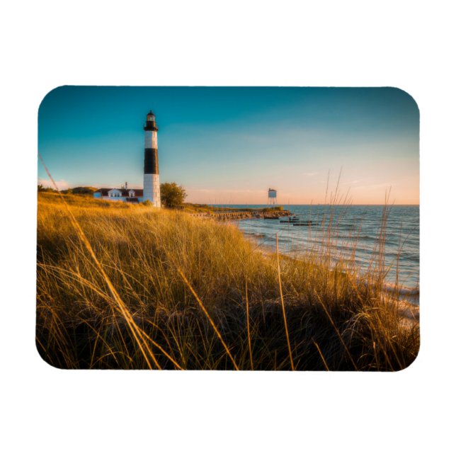 Lighthouses | Big Sable Lighthouse Ludington, MI Magnet (Horizontal)